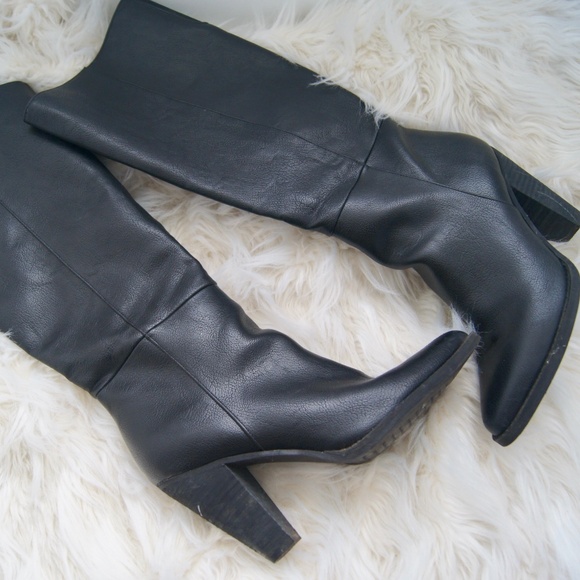 Zodiac Shoes - ZODIAC Women's Black Tall Heeled Boots Size 9 Dion Knee High